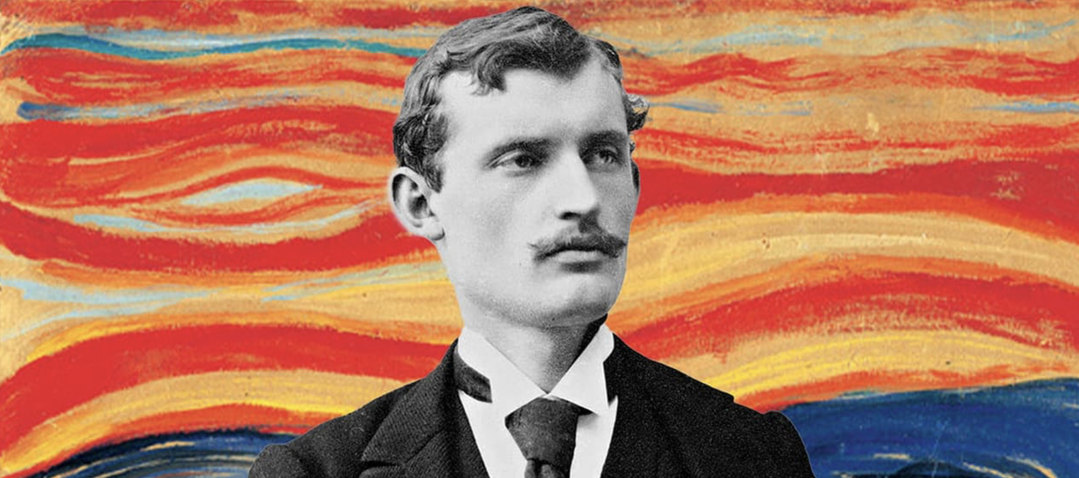 Close-up detail of The Scream showing the anxious figure